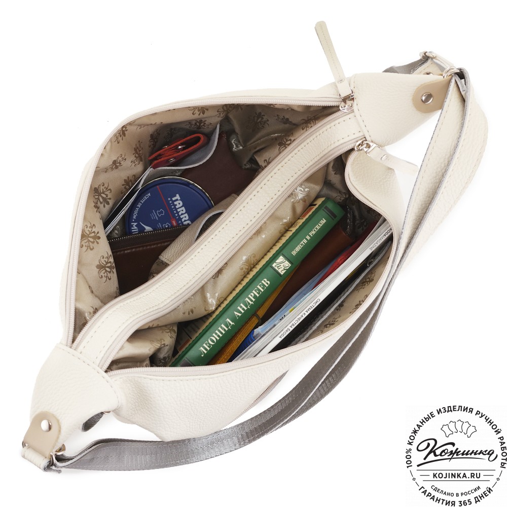  Женская кожаная сумка-трансформер "Ливадия" (бежевая)